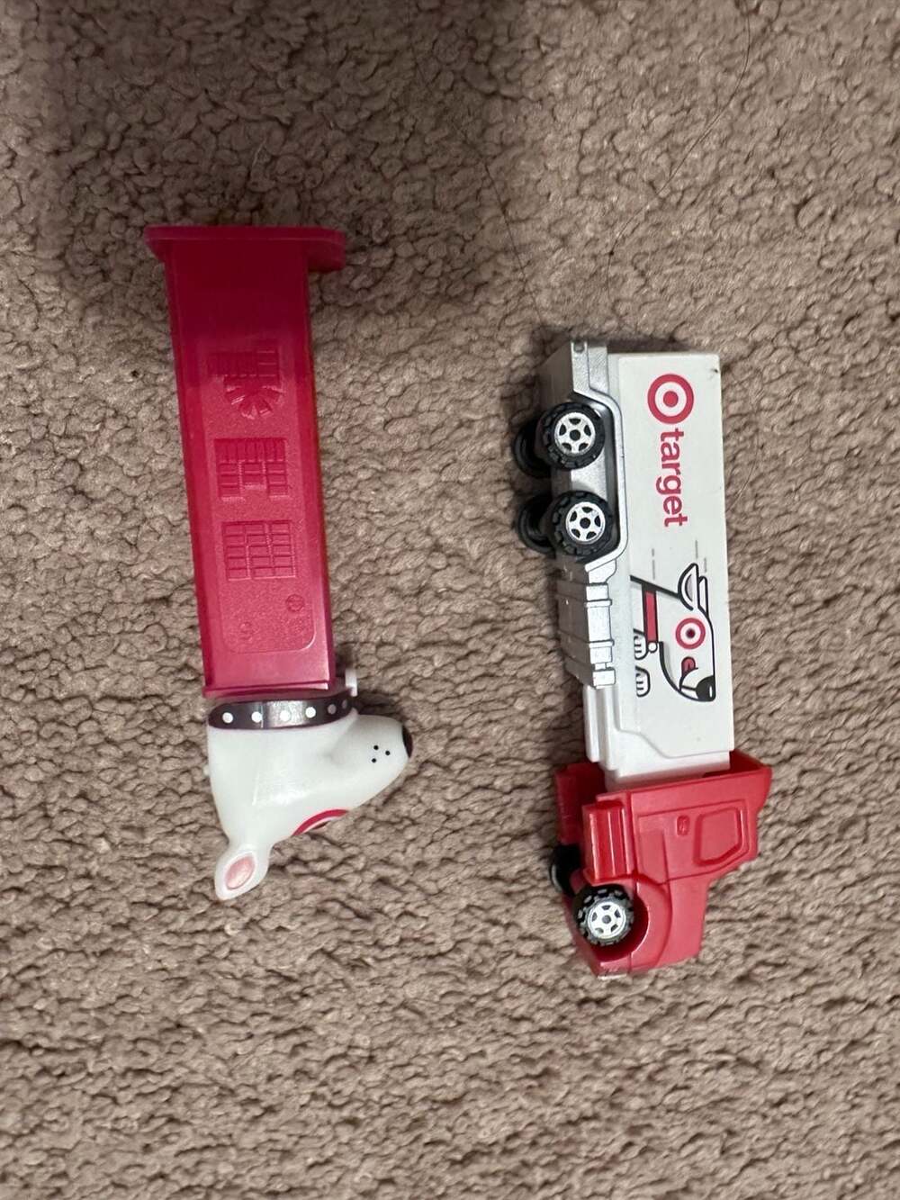 Target Bullseye Dog PEZ Dispenser and Target Semi-Truck Toy Set